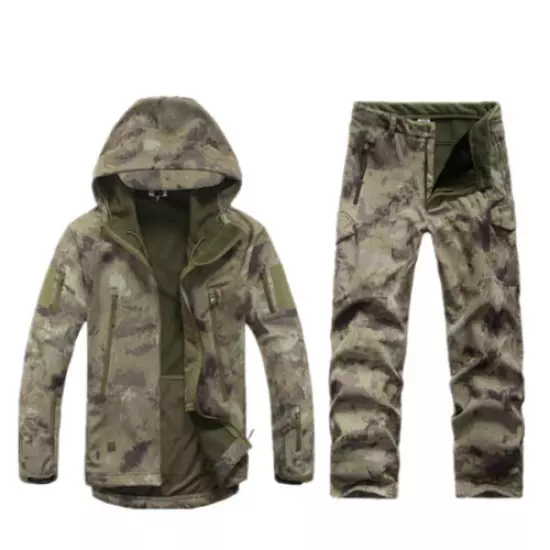 Men Hoodie Hooded Jacket Coat Outwear Pants Tactical Sport Hunting Camouflage