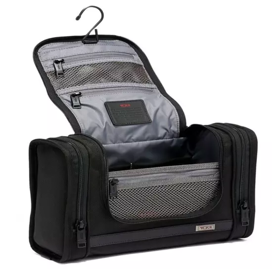 New $195 Tumi Alpha 3 Black FXT Ballistic Nylon Hanging Travel Kit/Toiletry Bag 