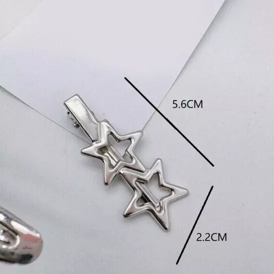 24pcs Metal Hair Clips Set Silver Alloy Barrettes Bangs Side Clips Hairpins