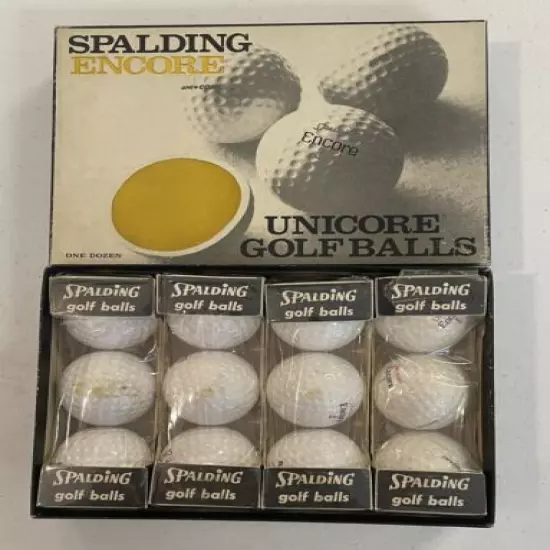 Vintage Spalding Encore Dozen Unused Golf Balls Box