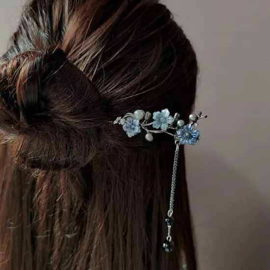 Metal Tassel Hair Stick Chinese Hairpin Handmade Hair Styling Chopstick Sticks