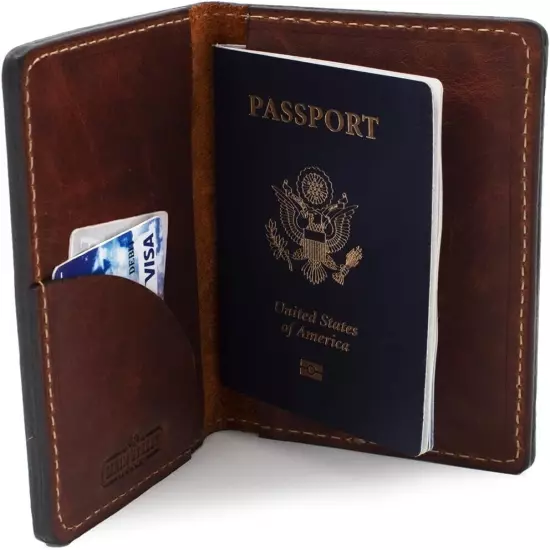 Leather Passport Holder for Men | | 3.5" x 5.5" Field Notes Cover | Tobacco ...