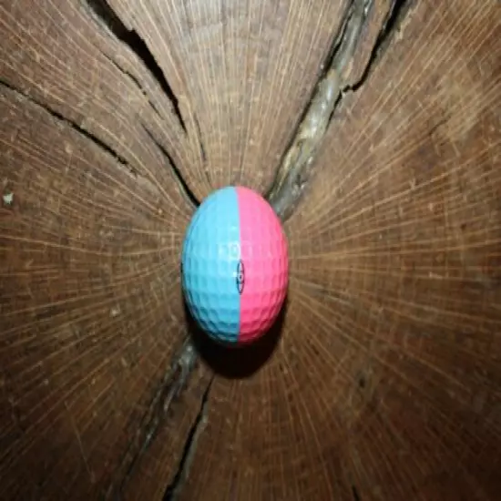 VINTAGE MEDIUM BLUE AND PINK PING EYE GOLF BALL MUST SEE!!!!! RARE!!!!!