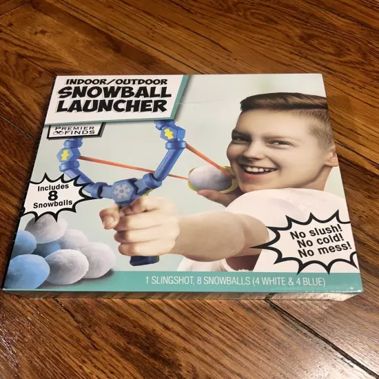 NIB - Premier Finds Indoor/Outdoor Snowball Launcher Slingshot - 8 Snowballs