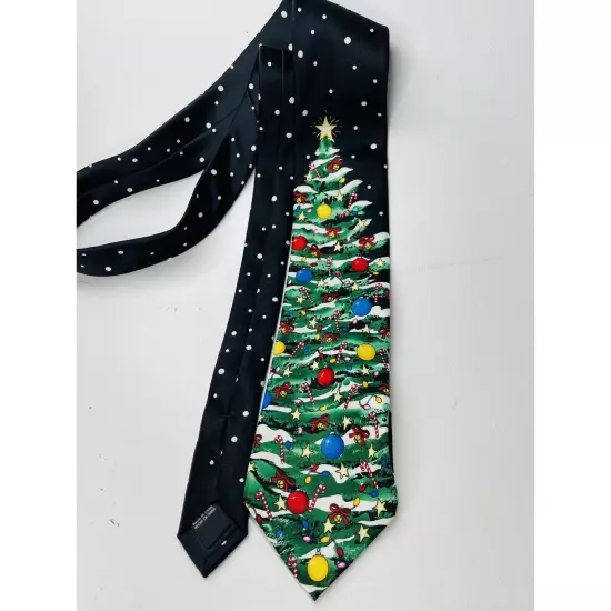 Mens Christmas Necktie Tales Tree Holiday Novelty Polyester 