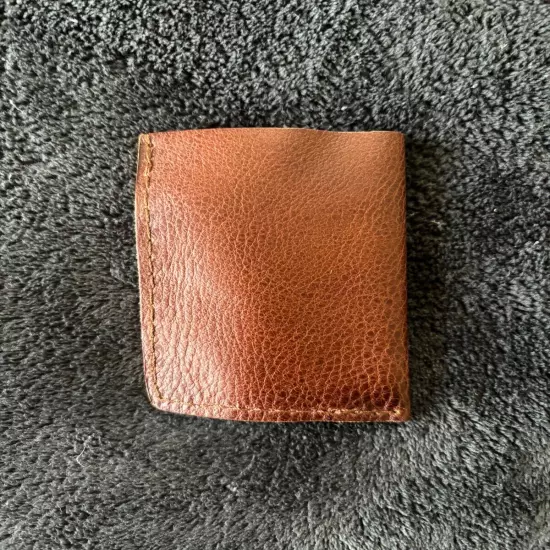 Portland Leather Goods Minimalist Card Holder in Nutmeg New Pebbled Leather