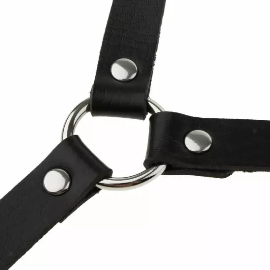 Mens Leather Suspender Braces Y-Back Snap Hook Adjustable Belt Trousers