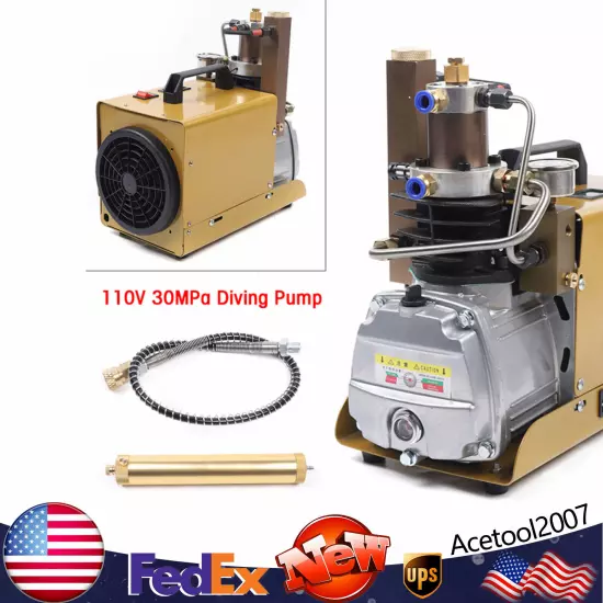 High Pressure Electric Air Compressor Pump 110V 30MPa 4500PSI Scuba Diving Pump