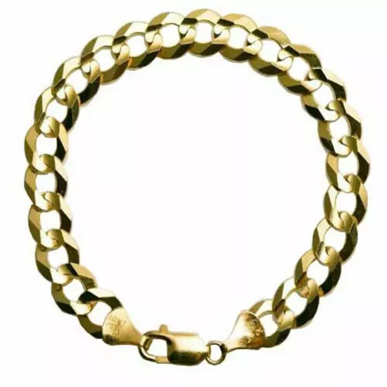 10k Yellow Gold Solid 3mm-12mm Cuban Link Chain Necklace Bracelet 7"-30"