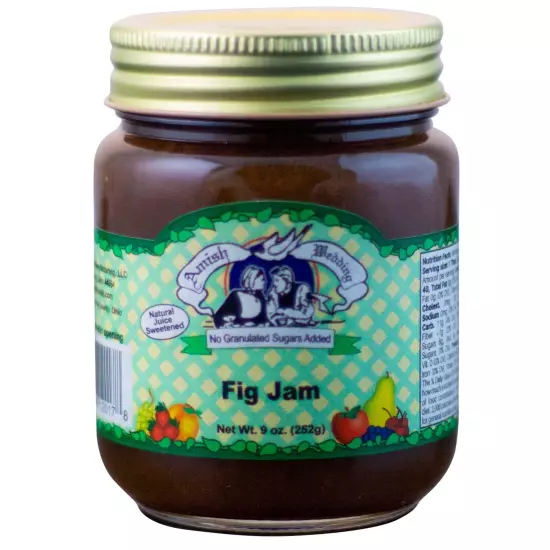 Amish Wedding Fig Jam No Granulated Sugar Added 9oz Glass Jar