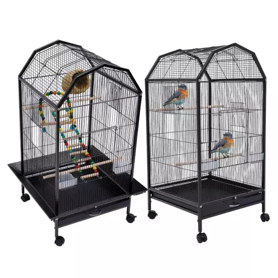 Bird Cage Large Pet cage Wheels Parrot Parakeet Canary Finch Conure with Stand