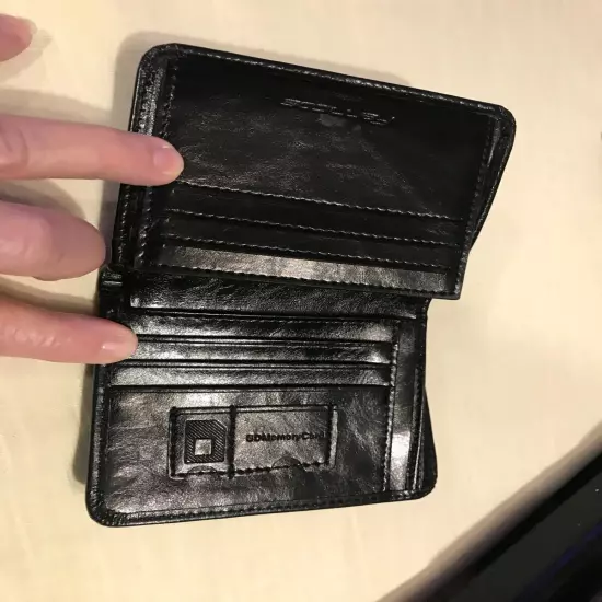 Very Nice Bi Fold Wallet Black Leather Ferricos 2 memory card holders