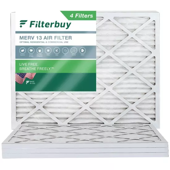 Filterbuy 20x25x1 Pleated Air Filters, Replacement for HVAC AC Furnace (MERV 13)