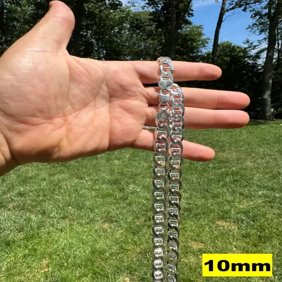 Real Solid 925 Sterling Silver Mariner Link Chain Or Bracelet ITALY 2.5mm-16mm