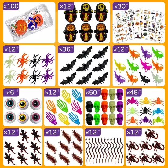 463PCS Halloween Party Favors Trick or Treat Goodies Bag Fillers Basket... 