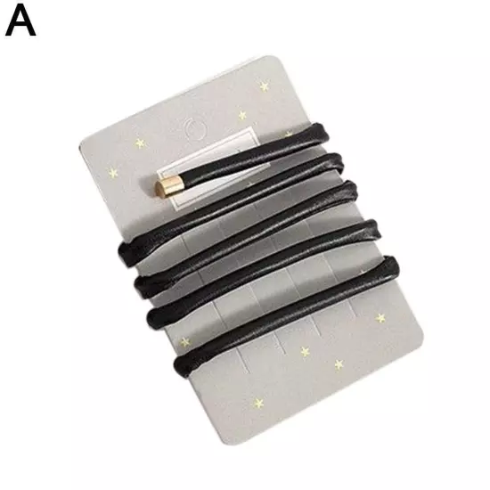 Women PU Leather Hair Ties Ponytail Holder Leather Hea F5T7 Wire Rope Hair 9CC8