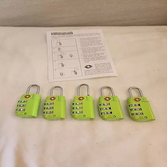 5 Green Combination Luggage Locks TSA Suitcase Padlock 3 Digit Luggage Code