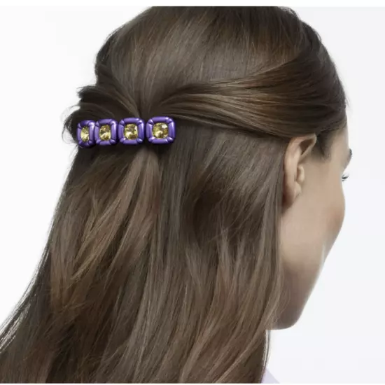 Swarovski Dulcis hair clip Cushion cut crystals Purple #5617238 New in Box $250