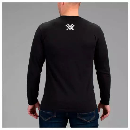 VORTEX Men's Stars and Stripes Black Long Sleeve T-Shirt (221-08-BLK)