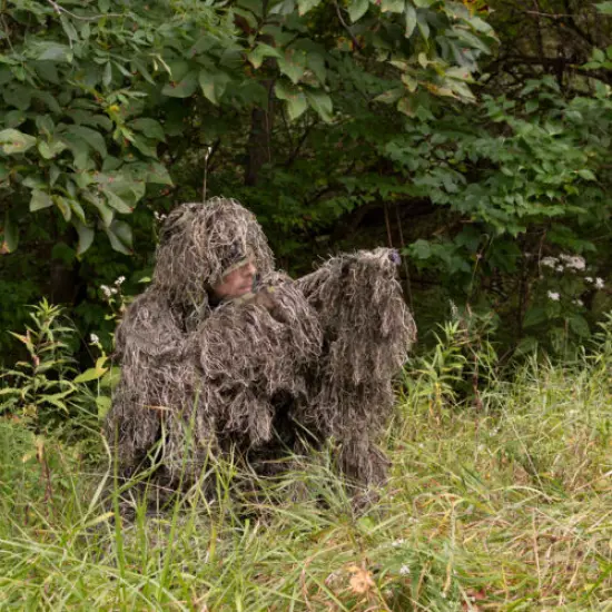 New Ghillie Suit XL/XXL Camo Woodland Camouflage Forest Hunting 4-Piece + Bag