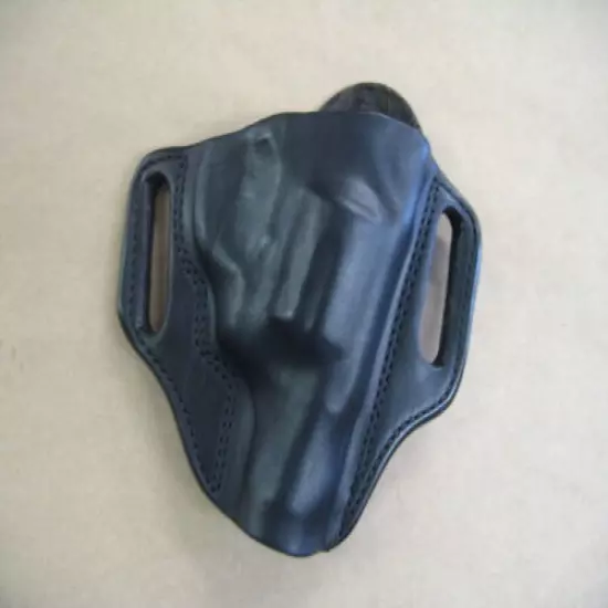 Colt Agent 6 Shot Revolver Leather 2 Slot Pancake Belt Holster CCW BLACK RH