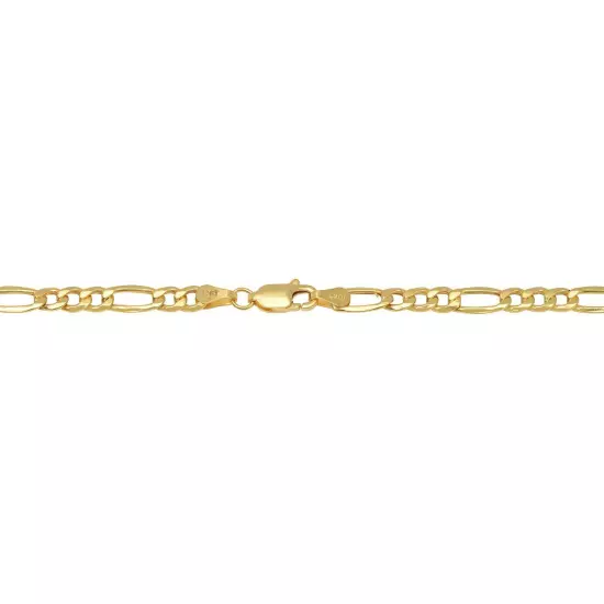 10k Yellow Gold 2mm-9.5mm Figaro Link Chain Necklace Bracelet 7"-30" Hollow