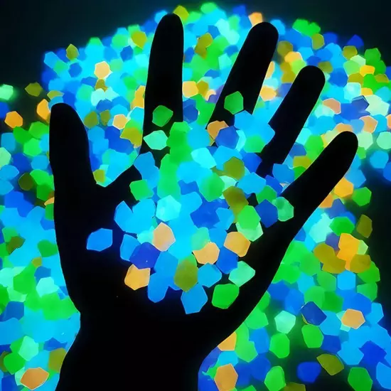 1000PCS Glow In The Dark Pebbles Garden Glowing Rocks Fish Tank Luminous S C7X2