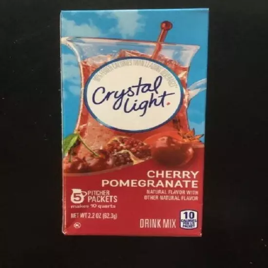 4 Boxes CRYSTAL LIGHT CHERRY POMEGRANATE DRINK MIX 2.2 oz.