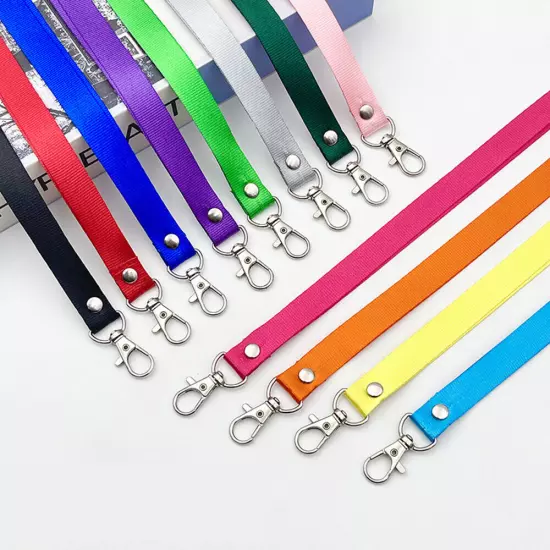 Neck Strap Lanyard Safety Breakaway For ID Name Badge Holder Keys Metal Clip