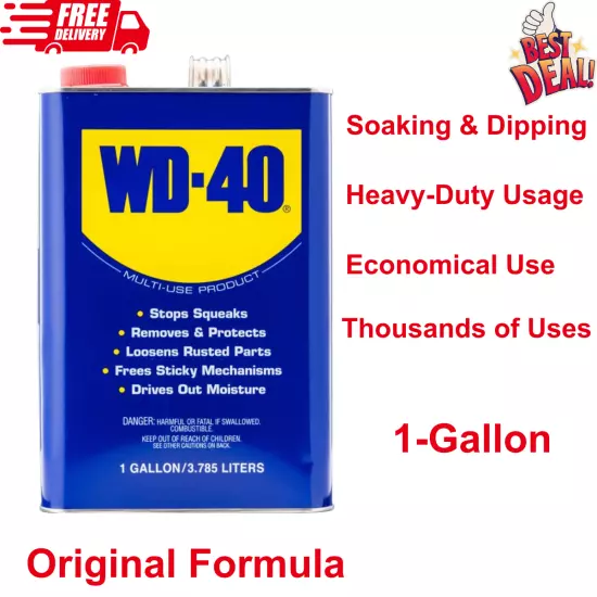 WD-40 Original Formula, Multi-Use Product, One Gallon For Soaking And Dipping