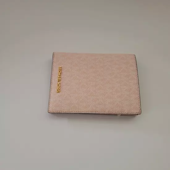 Michael Kors Jet Set Travel Passport ID Wallet MK Logo Light Powder Blush Holder