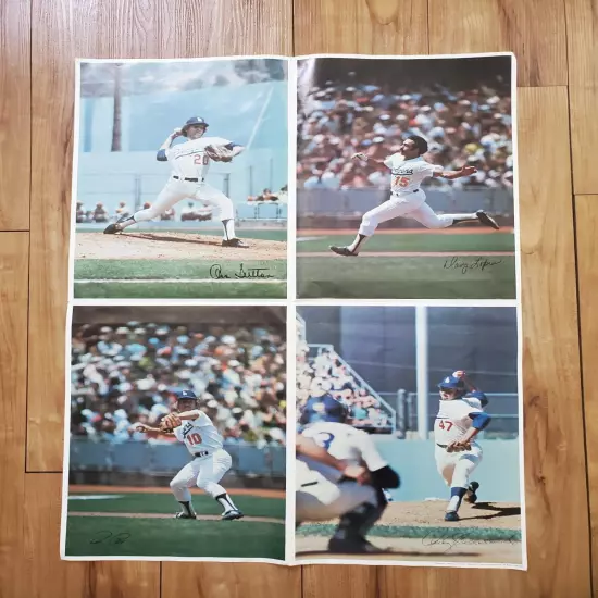 RARE VINTAGE 1975 LOS ANGELES DODGERS POSTER NIGHT CEY LOPES SUTTON MUSSERSMITH