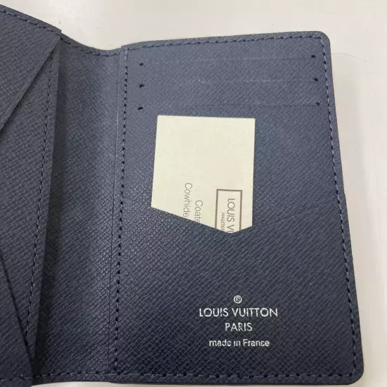 LOUIS VUITTON Taiga Organizer de Poche Card Navy Pouch Case M30537 Used