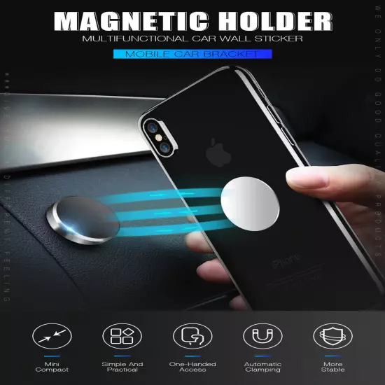 2-Pack Magnetic Universal Car Mount Holder For Cell Phone Samsung Galaxy iPhone