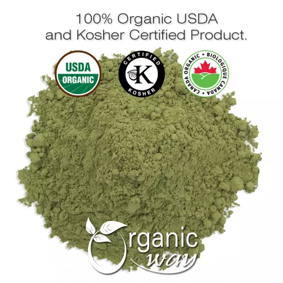 Organic Way Senna Leaf Powder - Organic, Kosher & USDA Certified