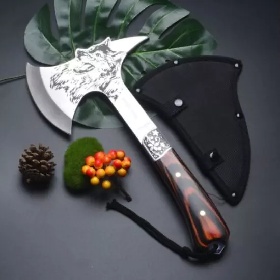 Outdoor Camp Fixed Blade Hunting Axe Stainless SteelKarambit Knifes Hiking Gear 