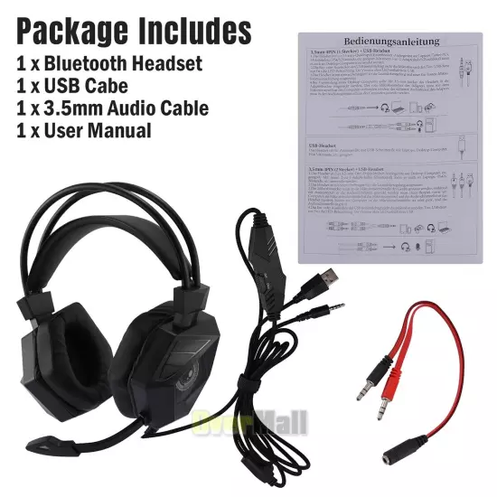 3.5mm Gamer Gaming Headset Surround Sound with Noise Canceling Mic LED RGB Light