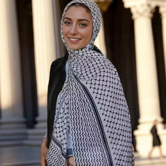 Palestine Scarf Islamic Chiffon Scarf Keffiyeh Hijab-Palestinian Shawls--- D0F1