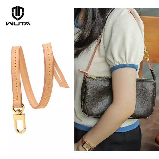 WUTA 100% Genuine Leather Bag Strap for LV Pochette Accessories Bags Handbag 