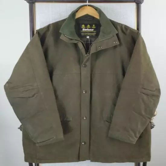 $679 BARBOUR Large Made in Italy Mens Oilskin Wax Trapper Endurance Jacket Pouch