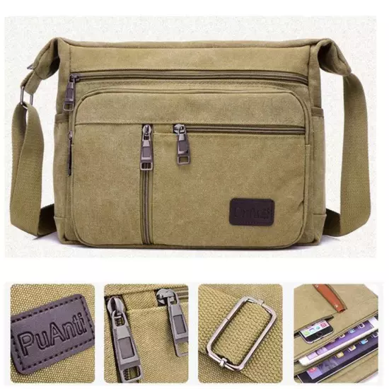 Casual Tote Travel Men's Crossbody Bag Men Canvas Shoulder Bags Casual Messenger