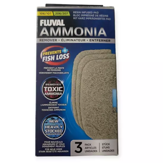 FLUVAL 106/206 and 107/207 AMMONIA REMOVER PAD # A257 AQUARIUM FILTER MEDIA