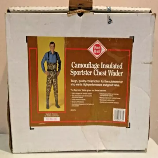 VINTAGE Red Ball Camo Insulated Sportster Chest Fishing Wader