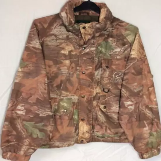 DUCKS UNLIMITED, ADVANTAGE TIMBER, SUEDE RAIN GEAR, WATERPROOF, XL, PREOWNED