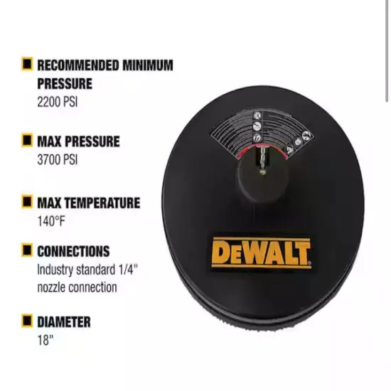 DEWALT DXPW37SC 18" Pressure 3700 PSI Steel Deck Surface Cleaner Quick Connect