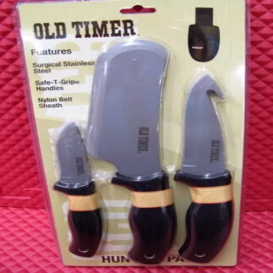 Taylor Brand PQ Tools Old Timer Hunting Pack 3 Knives & Sheath SCPROM-15-8CP-D