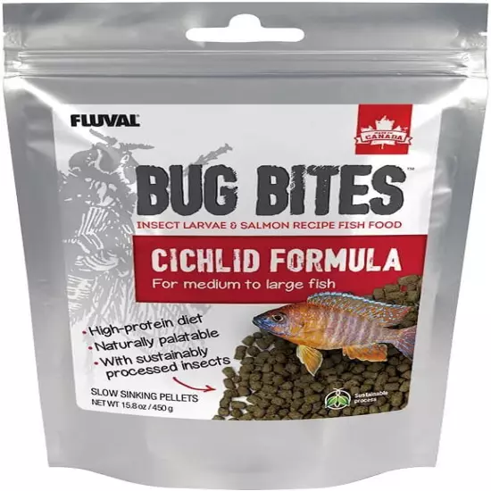 Fluval Bug Bites Cichlid Fish Food, Granules for Medium to large Sized Fish, 15.