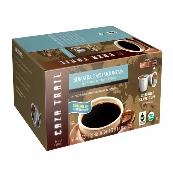 Coffee Organic Sumatra Gayo Mountain, 52 Count(Pack of 1) packaging may vary