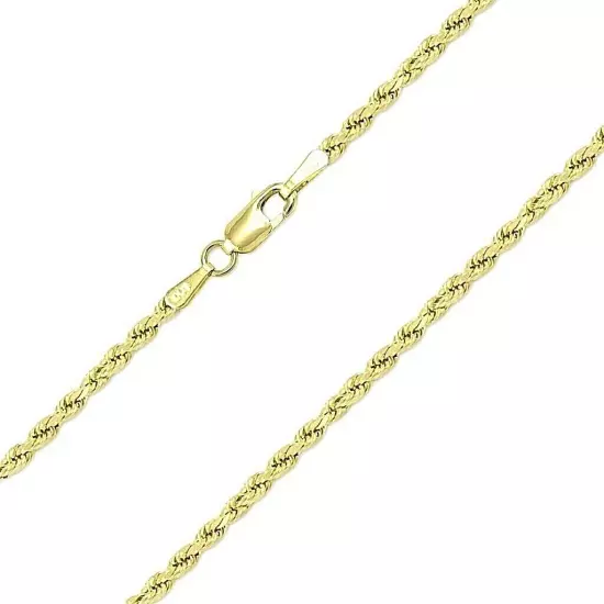 10K Solid Yellow Gold Necklace Gold Rope Chain 16" 18" 20" 22" 24" 26" 28" 30"