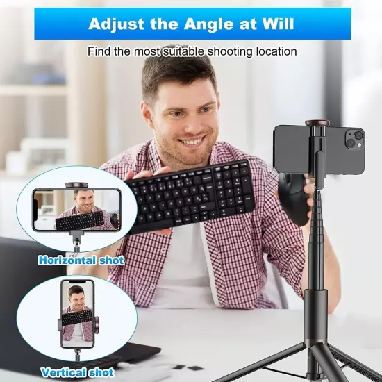 TONEOF 60" Cell Phone Selfie Stick Tripod,Smartphone Tripod Stand All-In-1 with 